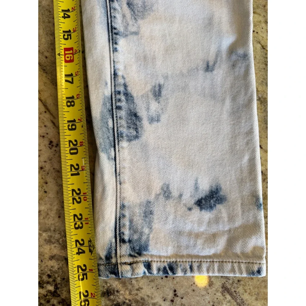 Simple Society Acid Wash‎ Bleach Tie Dye Mom Jeans Blue White Size 9/29 Cotton